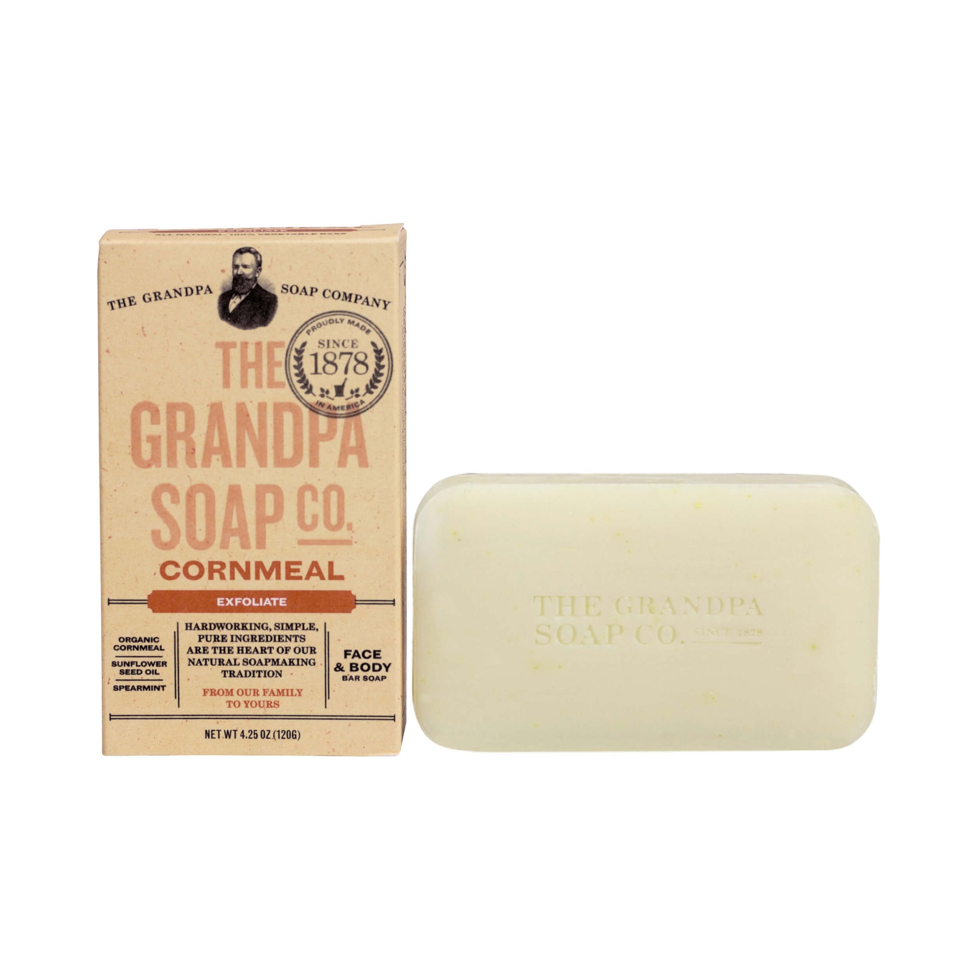 The Grandpa Soap Co Cornmeal Bar Soap Exfoliate 4.25 oz (120g)