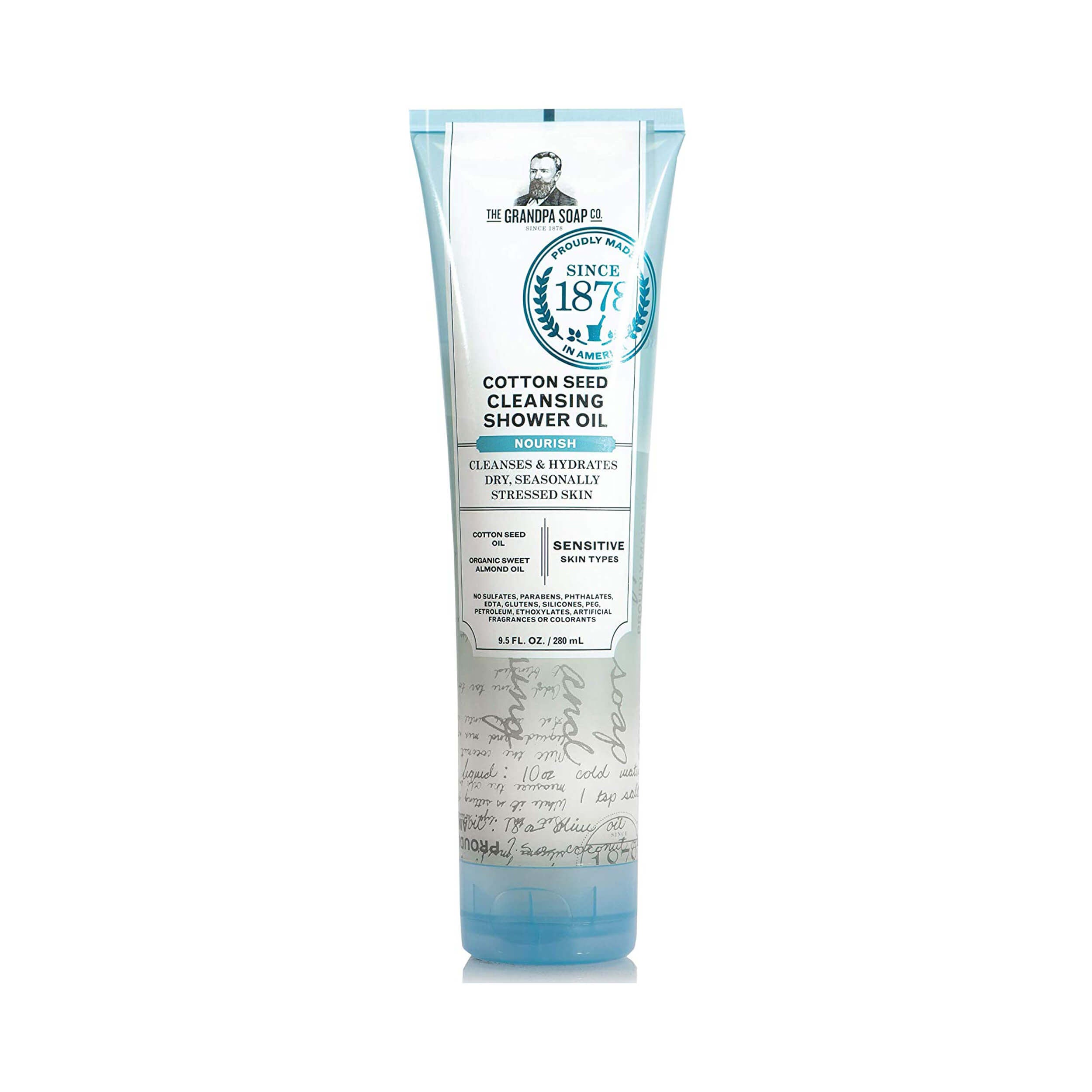 The Grandpa Soap Co Cotton Seed Cleansing Shower Oil Nourish 280 mL
