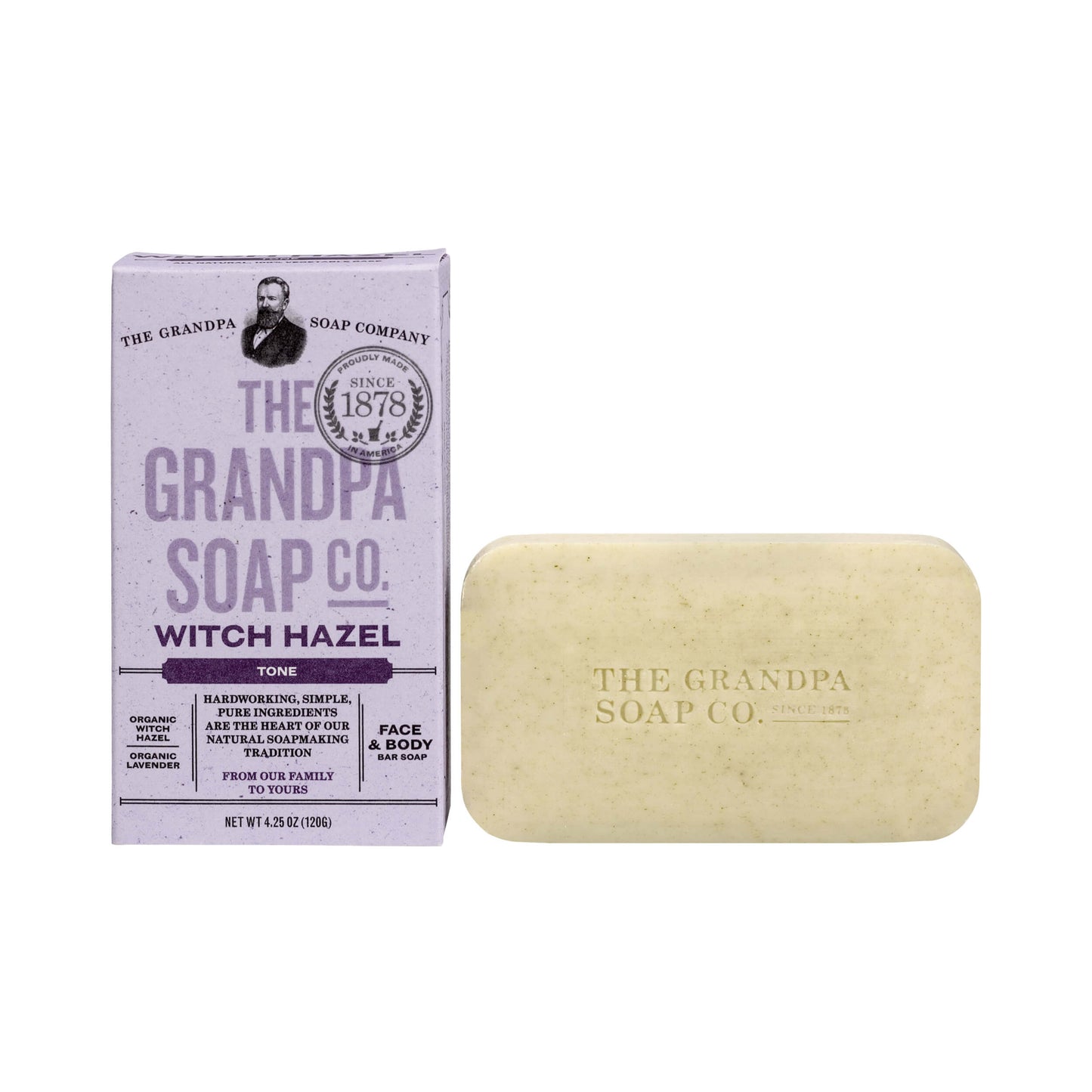 The Grandpa Soap Co Witch Hazel Bar Soap Tone 4.25 oz (120g)