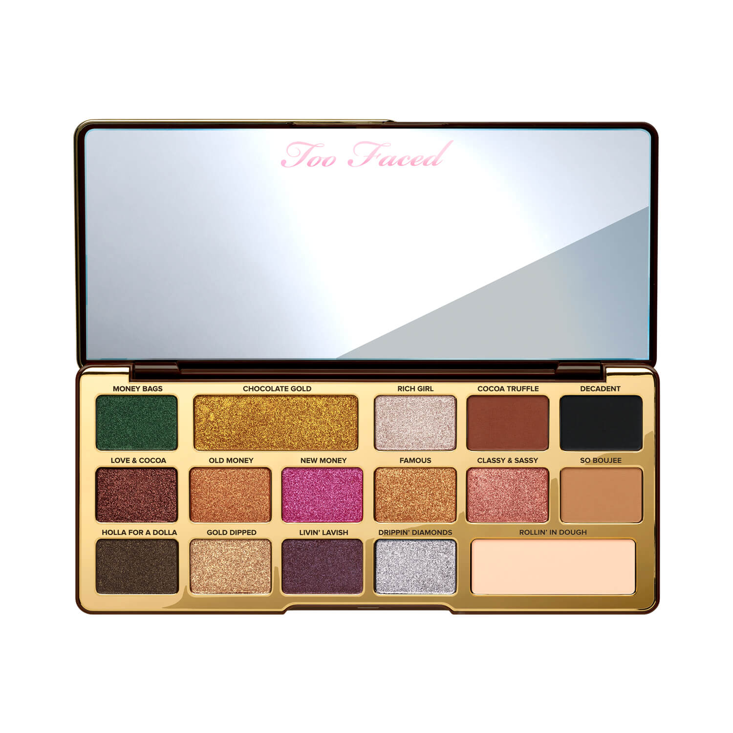 Too Faced Chocolate Gold Eyeshadow Palette Open