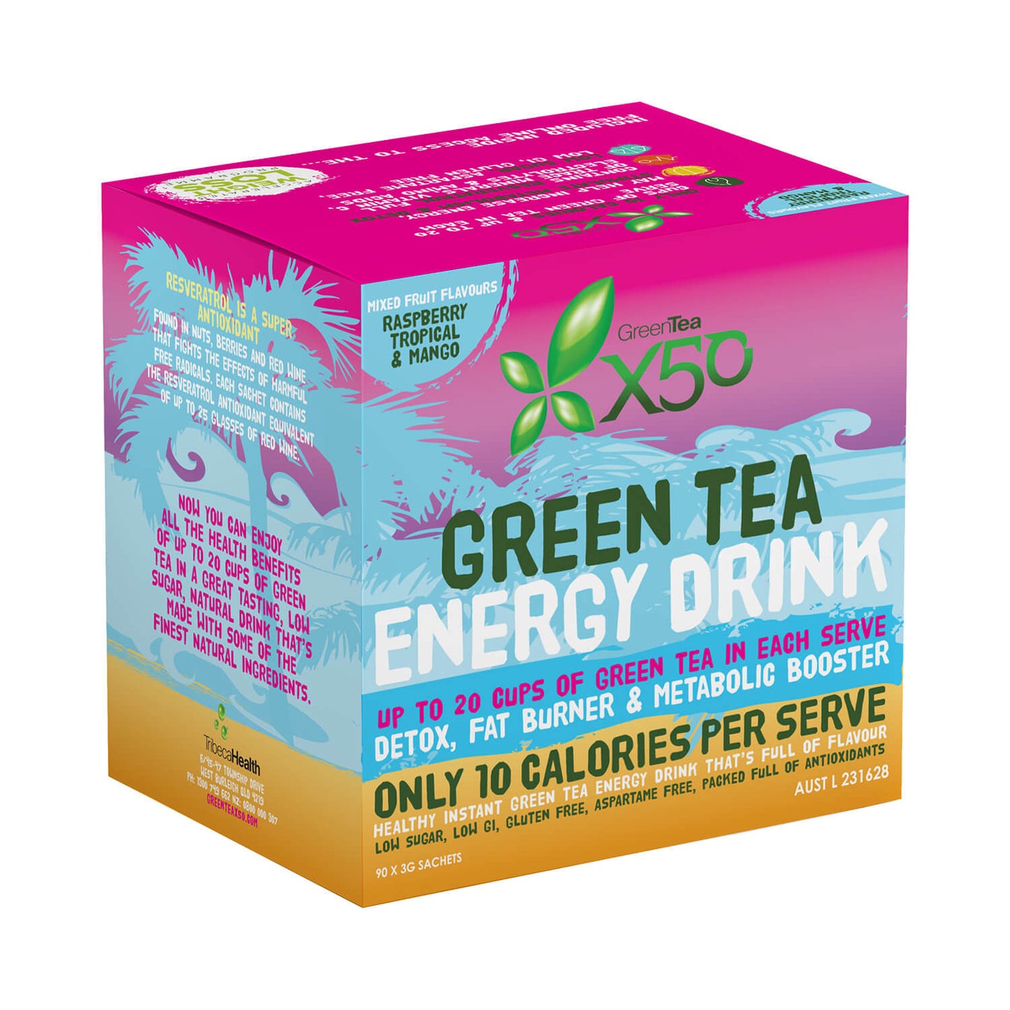 Tribeca Health Green Tea X50 Mixed Fruit 90 Serve