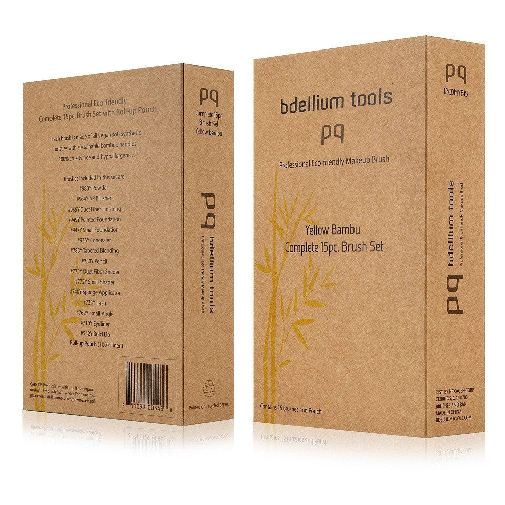 BDellium Tools Yellow Bambu Complete 15pc with Roll-up Pouch Package
