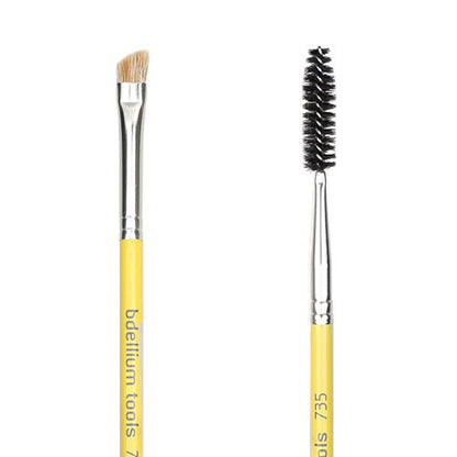 BDellium Tools Studio Line 735 Double-Ended Brow/Lash Brush Yellow Head