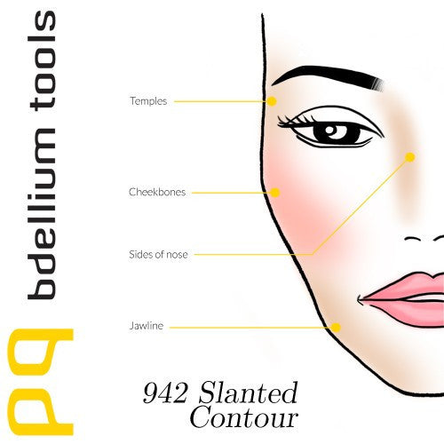 BDellium Tools Professional Antibacterial Makeup Brush Maestro Line Slanted Contour 942 Black Package