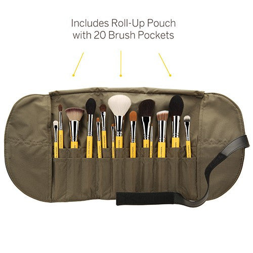 BDellium Tools Studio The Collection 14pc. Brush Set with Roll-up Pouch