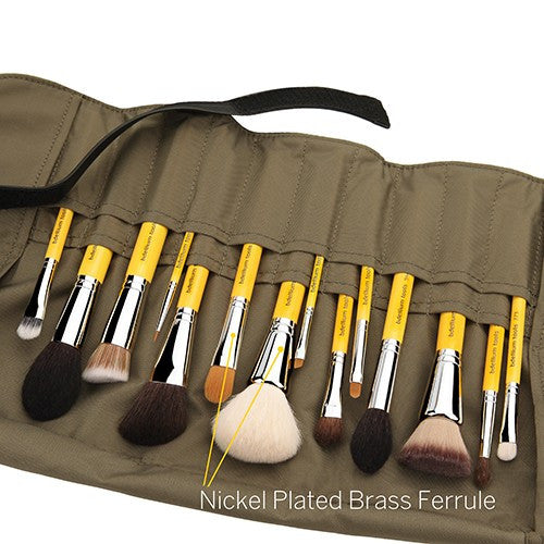 BDellium Tools Studio The Collection 14pc. Brush Set with Roll-up Pouch