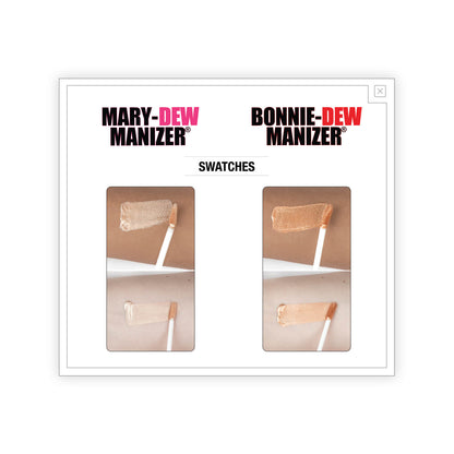 theBalm Mary-Dew Manizer Bonnie-Dew Manizer Liquid Highlighters Swatches