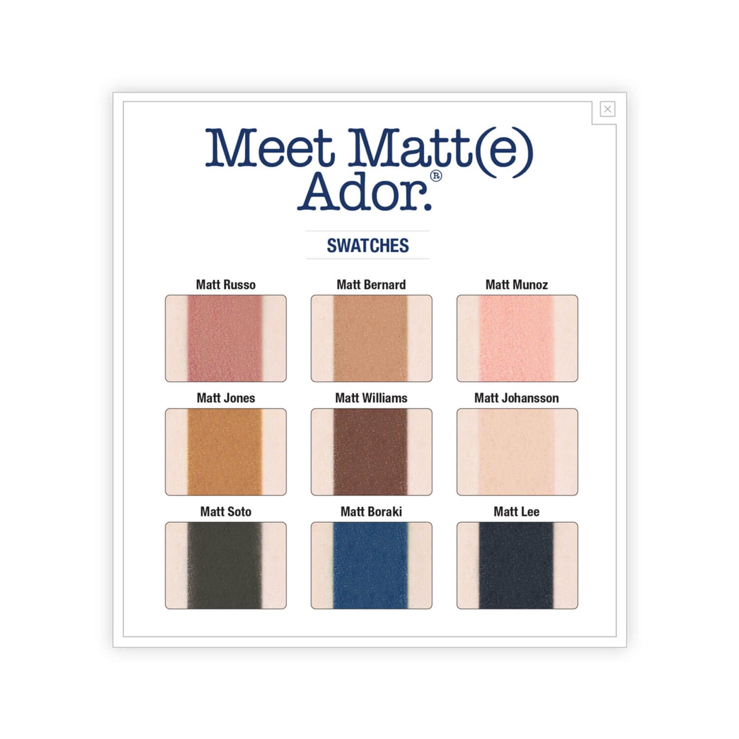 theBalm Meet Matt(e) Ador Matte Eyeshadow Palette Swatches