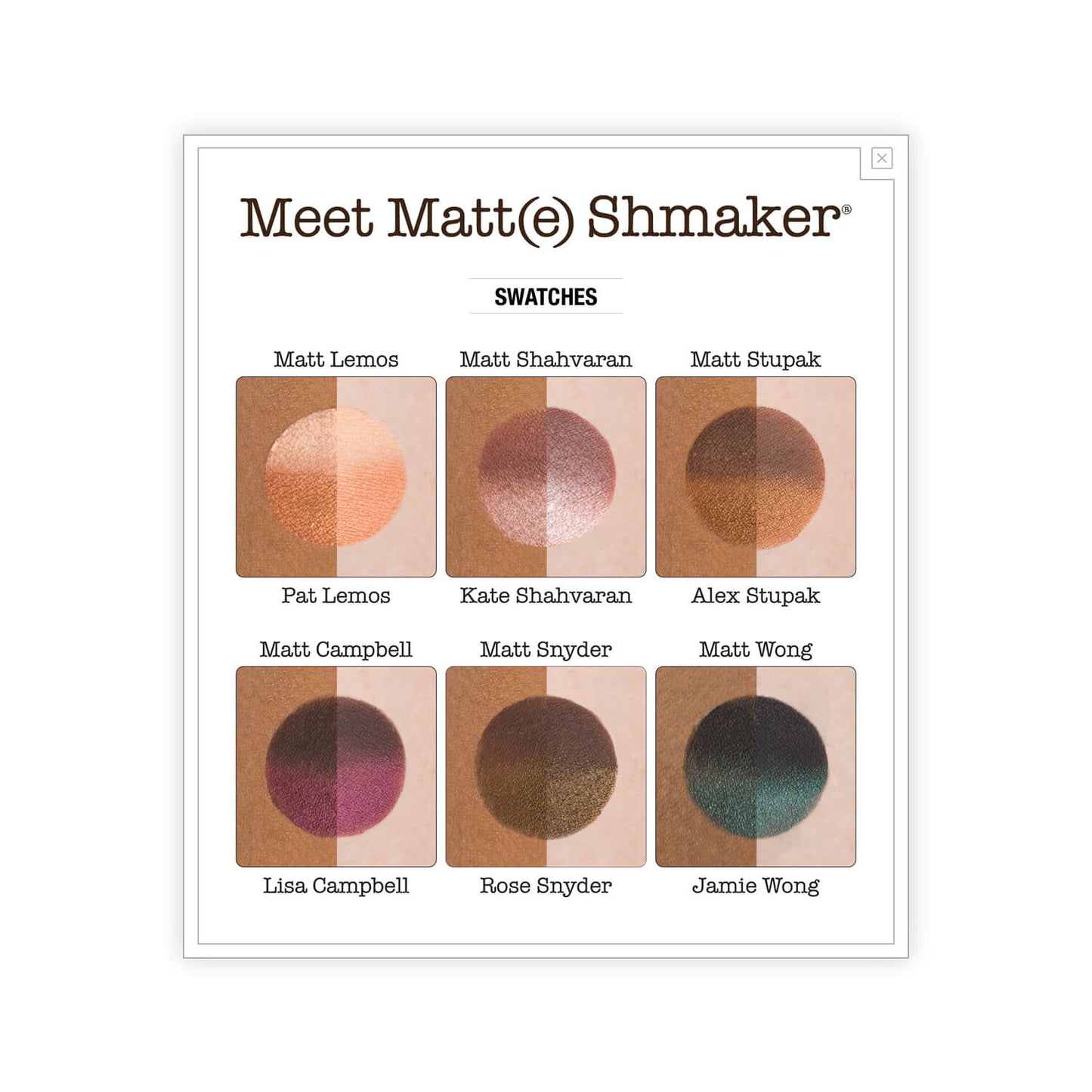 theBalm Meet Matt(e) Shmaker Eyeshadow Palette Swatches