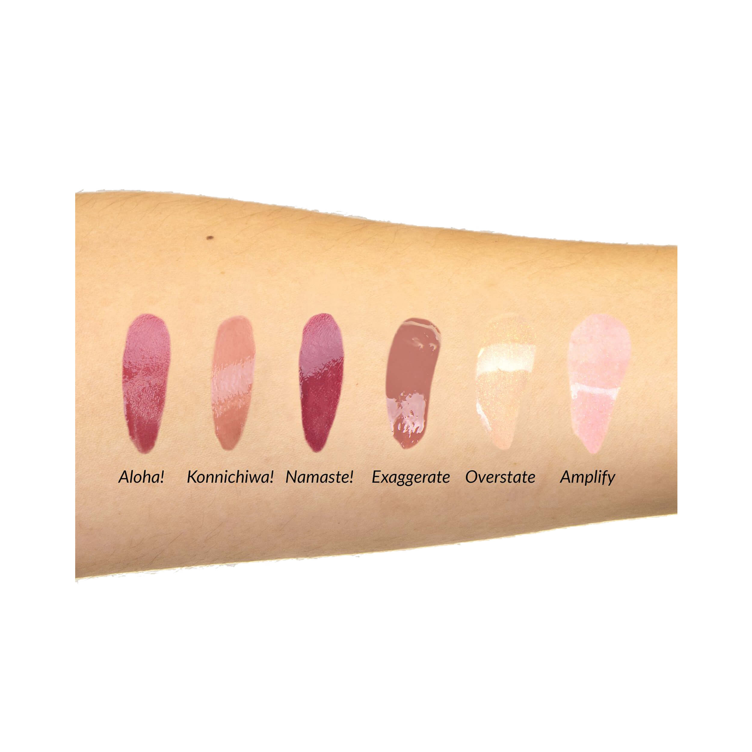 theBalm Mini Lip Gloss Kit Vol 2 Arm Swatches