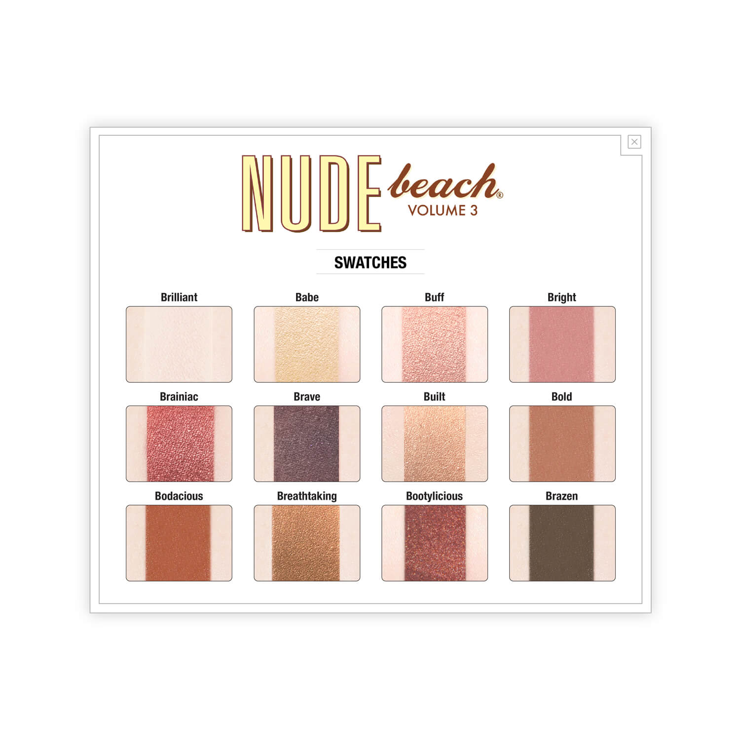 theBalm Nude Beach Eyeshadow Palette Swatches