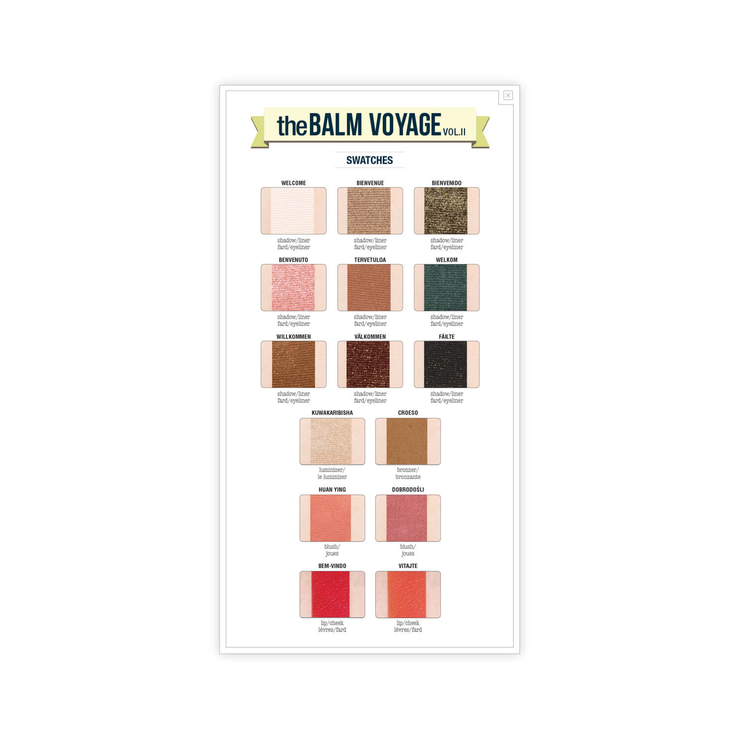 theBalm theBalm Voyage Vol 2 Face Palette Swatches