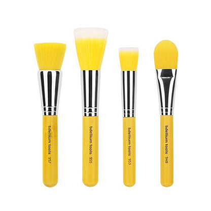 BDellium Tools Yellow Bambu Foundation 4pc. Brush Set